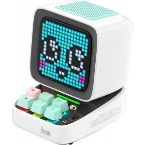 Ditoo Haut-Parleur Bluetooth Portable Avec R&eacute;tro &Eacute;cran Pixel, Contr&ocirc;le De L'application Smartphone/Claviers M&eacute;caniques R&eacute;tro&eacute;clair&eacute;s Rvb (Blanc) - Neuf