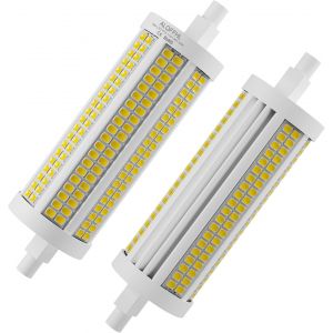 Ampoule Led R7s 118mm 30w,Led Linéaire Projecteurs De Type J À Double Extrémité (200w Halogène T3 Equivalent),3000 Lm,Dimmable Lampes Murales/De Sécurité/De Sol,Lot De 2 (Blanc Chaud 3000k) - Neuf