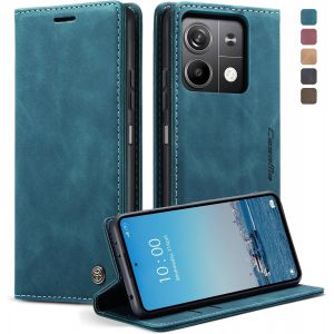 Maa-Coque Xiaomi Redmi Note 13 5g[Pas Pour 4g], Housse Antichoc En Cuir Pu Premium Fentes Cartes Etui Pochette De Portefeuille Avec Fonction Support Case À Rabat Pour Xiaomi Redmi 13 5g -Bleu Vert - Neuf