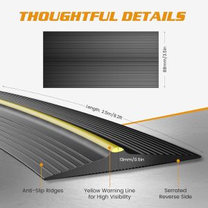MEVRONISSHOP-Joint de Porte de Garage 2,5m, &Eacute;paisseur Joint de Seuil Barre de Seuil Garage Remplacement de Coupe-Froid Joint Seuil Porte de Garage DIY Etancheite Porte Garage facile d'installation - Neuf