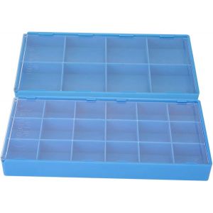Kal-Boîte De Rangement Pour Pièces D'horlogerie En Plastique, 8 Grilles Organisateur De Pièces D'horlogerie Bleu, Plateau De Rangement Pour Outils De Réparation D'horlogerie, Pour Le Stockage - Neuf