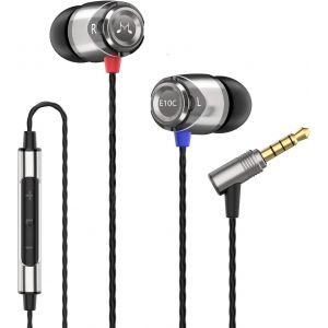 lbgwp60-E10C Écouteurs Filaires Intra-Auriculaires, Avec Microphone, Hi-Fi, Stéréo, À Isolation Phonique, Avec Basses Puissantes, Câble Anti-Enchevêtrement, Gris Acier - Neuf