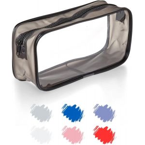 KALANKA-Grande Trousse Scolaire, Trousse Transparente Scolaire Garcon et Fille, Trousse Toilette Transparente Hommes, Femmes, Pochette Maquillage de Voyage, Trousse Ecole, Pencil Case Noir x 1 - Neuf