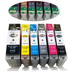 (6PK-1Full Set) PGI-550 CLI-551 PGI550 CLI551 XL Cartouche D'encre pour IL PIXMA MG5450 MG5550 MG5650 MG5655 MG6350 MG6450 MG6650 MG7150 MG7550 - Neuf