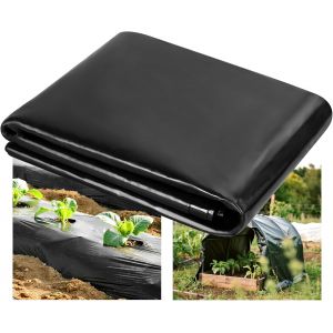 Mevronisshop-B&acirc;che En Poly&eacute;thyl&egrave;ne Tr&egrave;s R&eacute;sistante Noire, Housse En Plastique Imperm&eacute;able Extra &Eacute;paisse, Membrane Horticole Pour Jardinage, Isolation Des B&acirc;timents Et Protection Contre Les Gravats, T - Neuf