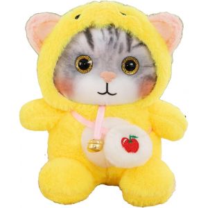 LETNERNY-Chat En Peluche, Jouet En Peluche Pour Enfants, Anniversaire Jouet Peluche Chat Poup&eacute;e Belle Cloche, Doux Et Color&eacute; - Neuf
