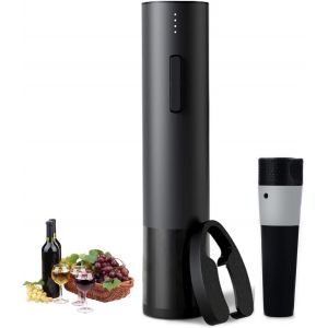 NouvelHorizonstore-Tire-bouchon &eacute;lectrique automatique rechargeable avec coupe-capsule et c&acirc;ble USB Noir - Neuf