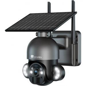 2.5K 4Mp Caméra Surveillance Wifi Solaire Extérieur Sans Fil Ptz Caméra Ip Sur Batterie Rechargeable Vision Nocturne Couleur Détection Humaine Pir Audio Bidirectionnel Slot Carte Tf Ip66 - Neuf