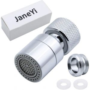 KALANKA-360° Pivotant Aérateur de Robinet Laiton 2 Modes Réglable Cuisine Robinet Filtre Barboteur avec Adaptateur de Buse - pour Robinets avec Buse à Filetage Externe M22 ou Fil Interne M24 - Neuf