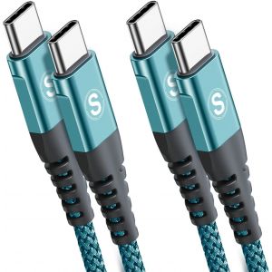 KAL-C&acirc;ble Usb C Vers Usb C 60W [2M/Lot De 2] Pd Charge Rapide Usb Type C C&acirc;ble De Charge Tress&eacute; En Nylon Pour Iphone 16 15 Pro Max, Samsung Galaxy S24 S23 S22 S21 S20/Note 20, Ipad Pro Macbook Air - Neuf