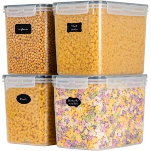 3,6l Boite Rangement Cuisine Lot De 4, Bo&icirc;te Hermetiques Alimentaires En Plastique Sans Bpa, Organiseur De Cuisine Pour Farine Sucre Cereales P&acirc;tes, Boite De Conservation Alimentaire - Neuf