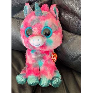 Peluche Gumball La Licorne Bleu Et RoseTy Beanie Boo 26cm - Neuf
