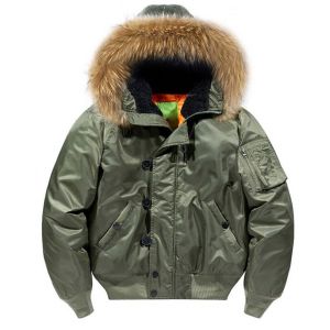 Manteau Bombardier Rembourré À Capuche Pour Homme,Streetwear,Col En Fourrure,Parka Courte Pas Cher,Y2k,Hiver 2023 - Neuf