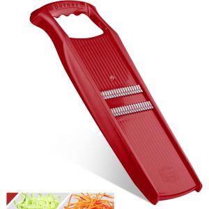 Eryi-Roko Powerline Coupe-Légumes U2022 Coupe-Julienne Pour Fruits Et Légumes U2022 Râpe Julienne Pour Fines Lamelles U2022 Râpe Fine À Légumes U2022 Mandoline De Cuisine (Rouge) - Neuf