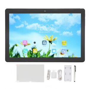 Tablette 10,1 pouces, 6 Go de RaM, 128 Go de ROM, ecran 1960 x 1080, 2,4 G, 5 G, Wi-Fi, avec stylet, casque filaire, compatible android 11, 100-240 V, noir - Neuf