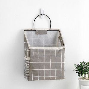 Sac de rangement mural avec poche laterale, organiseur de chevet en toile avec cadre pour l'organisation du dortoir - Neuf