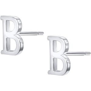 925 Sterling Boucle D'oreille Argent, Lettre Initiale Clou D'oreille Pour Femme Fille, Petite Lettre Alphabet A-Z Oreille Bijoux Enfants - Neuf
