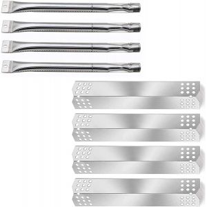 Ulteronixshop-Lot de 4 pi&egrave;ces de rechange pour barbecue &agrave; gaz Nexgrill 720-0783C, 720-0783E et Grill Master 720-0697, tuyaux de br&ucirc;leur en acier inoxydable et kit de r&eacute;paration de plaques de chaleur - Neuf