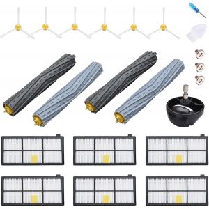 Accessoire Pour Irobot Roomba 800 900 980 960 971 895 860 824 880 2X Filtre Hepa 6X Brosses Latérales 4X Brosse À Rouleau 1X Roue Avant Pièces De Rechange[SSE7110561] - Neuf