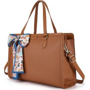 Lot de 2 sacs à main pour ordinateur portable 15,6""-Grand sac à main-En cuir-Pour femme,marron,minimaliste - Neuf