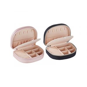 Coffret &Agrave; Bijoux Double Couche 2 Pi&egrave;ces &iquest; Organiseur Portable Noir Et Rose Pour Les Voyages Et Le Quotidien - Neuf