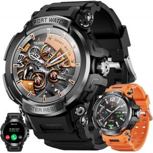 Chenquansarl-Montre Connectée Homme Avec Appels Bluetooth Et Sms, Batterie De 600 Mah, 1,5"" Amoled Smartwatch Avec 123 Modes Sportifs 5atm Étanche, Spo2, Sommeil, Tracker D'activité Pour Ios Android - Neuf