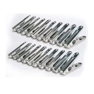 Pince à Linge Inox ( lot de 20 ) SOLIDE ROBUSTE avec Mâchoire en PVC Pour Corde à linge Étendoir Séchoir Vêtements - Neuf