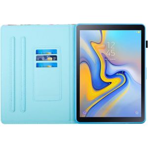 Coque Pour Tablette Samsung Galaxy Tab A 10.5 2018 (Sm-T590/T595/T597) Etui Pu Cuir Flip Support Protection Coque Samsung Tab A 10.5"" 2018 Housse,Chat Jaune - Neuf