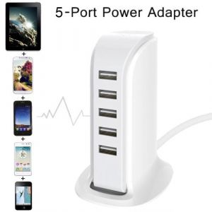 5 USB Plug multi-port de l'UE chargeur de bureau HUB Station de charge Adaptateur secteur - Neuf