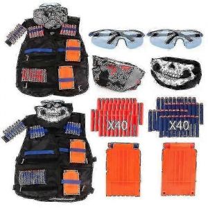 Lot De 2 Gilet Tactique Jouet Nerf Pistolet N-Strike Elite-Jkshd - Neuf