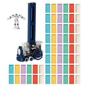 Ensemble de train de dominos automatiques Domino Train Jouets pour jeux de famille Tout-petits No&euml;l Anniversaire Cadeaux de bricolage A - Neuf