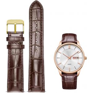 Kal-Bracelets De Montre En Cuir Gaufr&eacute; Crocodile V&eacute;ritable Rapide Etanche 12 To 24mm Bracelets De Montre Italie Cuir Argent Inoxydable Bande De Remplacement Femme Homme - Neuf