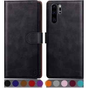 Case For Huawei P30 Pro [Rfid Blocking] [Magnetic Protection] Card Slots Protection Case Premium Pu Leather Wallet Case For Huawei P30 Pro Black - Neuf