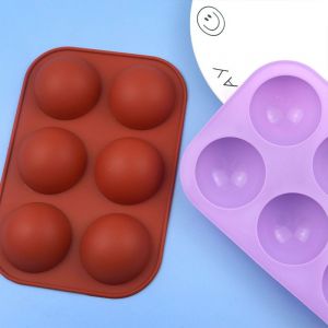 Moule En Silicone Demi-Sphère Grand Format 6 Cavités, 1 Paquet, Moule À Boules De Chocolat, Moule En Silicone Pour La Fabrication De Gâteaux, De Gelées Et De Dômes - Neuf