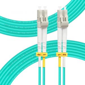 Câble patch fibre optique OM4 LC vers LC 20 m|Options de longueur : 0,2 m à 100 m,40 Go/100 Go duplex LC-LC 50/125 um multimode câble fibre optique LSZH 20 m - Neuf