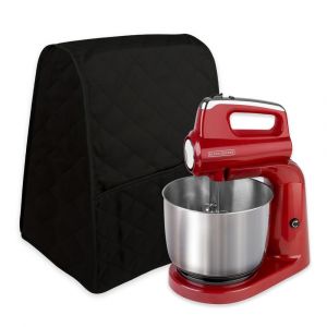 Housse de protection pour batteur sur socle (noir), housse anti-poussière avec poches et sac de rangement pour accessoires de batteur sur socle, compatible avec les batteurs sur socle KitchenAid, Sunbeam, Cuisinart, Hamilton. - Neuf