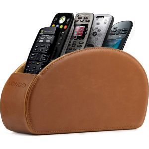 Range T&eacute;l&eacute;commandes &Agrave; 5 Compartiments - Dvd, Blu-Ray, Tv, Cha&icirc;ne Hi-Fi, Roku Ou Apple Tv - Cuir Avec Doublure Su&eacute;d&eacute;e - Faible Encombrement Pour S&eacute;jour Ou Chambre - Neuf