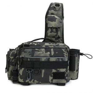 Hommes Sac de P&ecirc;che pour les Femmes Une &Eacute;paule de la Croix Sac de Sac de Taille des Poissons Alimentation Poissons de l'&Eacute;quipement Auxiliaire de Stockage de la P&ecirc;che Sac (Camouflage) - Neuf