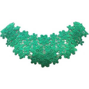 Kal-Col En Dentelle Brodé Col En Dentelle Appliqué Fleur Dentelle Patchs Brodés Amovibles Encolure Dentelle Col Élégant Insert De Col Femmes Col Pour Couture Vert Taille Unique - Neuf