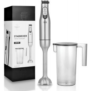 Premium 1200W Mixeur plongeant acier inoxydable - Avec gobelet gradu&eacute; 1000ml & protection anti-&eacute;claboussures I R&eacute;glable en continu & Turbo I Mixer plongeur blender Mixeurs soupe Hand blender - Neuf