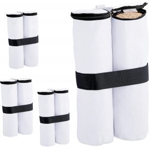 Ulteronixshop-Sac De Lestage, Lot De 4, Tissu Oxford, &Agrave; Remplir De Sable, Fixation De Tente, Poids, Tonnelle, Blanc - Neuf