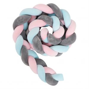 Hjlian Tour De Lit Tresse Pour Bebe De 2 M, Long Coussin De Chambre D'enfant, Noud Doux, Oreiller Serpent - Neuf