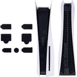 Eryi-Bouchons Silicone Pour Ps5 Console Accessoires Protection,Prise Anti-Poussière Pour Ps5 Digital & Disc Edition, Pour Usb Type A/C Port Lan Hdmi-Noir7 Pcs - Neuf