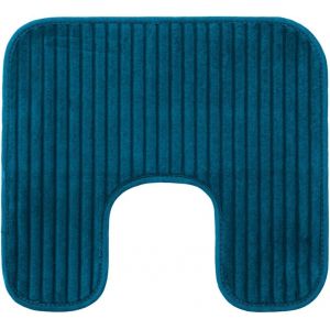 KAL-- Tapis De Toilette Antidérapant Souple En Forme De U, 100% Polyester, 50 X 45 Cm - Pétrole - Neuf