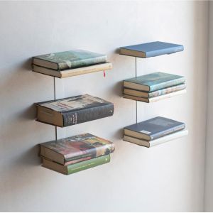 Set 2 Etagère Colonne Blanches Avec Trois Etagères Murales 35 Cm | Étagère Murale Colonne Pour Cd Et Livres Comme Bibliothèque Murale Pour Le Salon, Chambre | Etagere Rangement | (2, Blanche) - Neuf