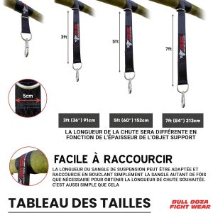 Sangle De Suspension Pour Sac De Frappe - Silencieuse, Solide, Antid&eacute;rapante - Disponible En 3 Tailles (91 Cm) - Neuf