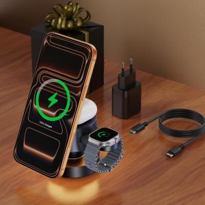 iVANKY Chargeur Induction 4 en 1 avec Lampe de Nuit (Non Qi2, avec Adaptateur d'alimentation 33W) - Neuf