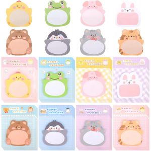 32pcs Animal Sticky Notes Set, Notes Autocollantes Papeterie Kawaii, Dessins Anim&eacute;s Annotation Livre Onglets D'annotation, Bloc-Notes En Forme De M&eacute;mo Pour Maison Bureau &Eacute;cole (8 Mod&egrave;les) - Neuf
