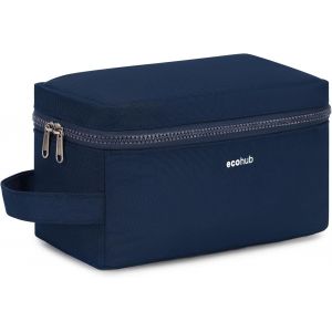KALANKA-Trousse de Toilette Homme et Femme Trousse Maquillage pour Accessoires de Voyage Sac de Rasage avec Poches Humides et Sèches Garcon Vanity Voyage Imperméable pour Rangement Cosmétiques, Bleu - Neuf