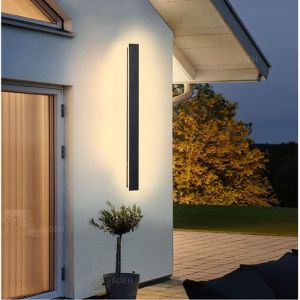Applique Longue Applique Villa Applique Noire Applique Murale Led D'Extérieur En Aluminium Acrylique Étanche Ip65 Jardins, Terrasses, Chambres, Applique Murale D'Intérieur Salon, 30Cm,12W - Neuf